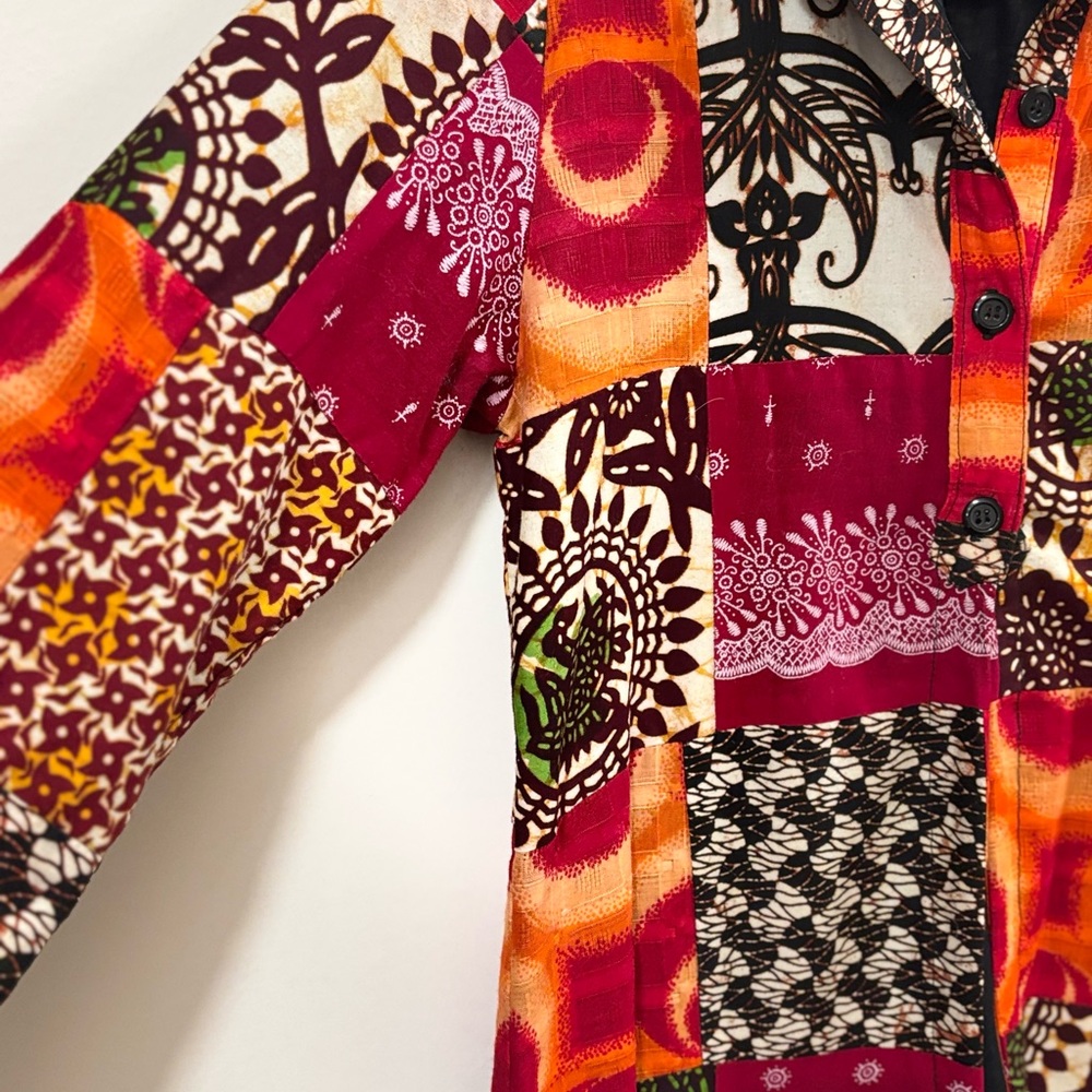 Vintage Patchwork Long Coat Size Large - image 3